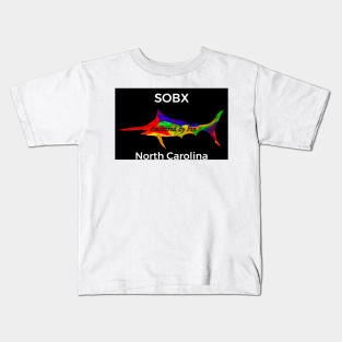 Anchored By Fin Blue Marlin-SOBX Kids T-Shirt